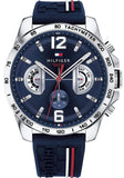 Tommy Hilfiger Decker Blue Dial Blue Rubber Strap Watch for Men - 1791476