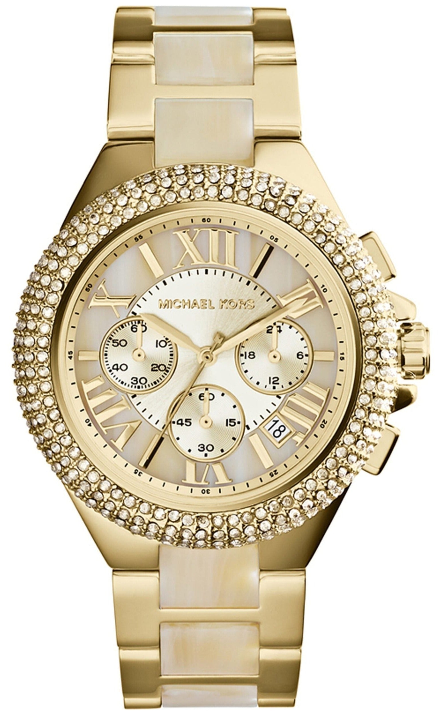 Michael Kors Camille Gold Dial Gold Steel Strap Watch for Women - MK59