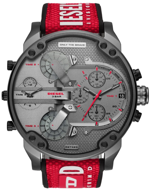 Diesel BAMF Orologio Uomo Cronografo Quarzo 55mm – Cassa Acciaio, Cinturino Acciaio O Silicone, Impermeabile 100m