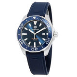 Tag Heuer Aquaracer Quartz Blue Dial Blue Rubber Strap Watch for Men - WAY101C.FT6153