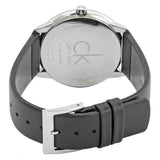 Calvin Klein Minimal Black Dial Black Leather Strap Watch for Men - K3M211C3