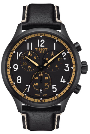 Tissot Chrono XL Vintage Chronograph Black Dial Black Leather Strap Watch For Men - T116.617.36.052.02