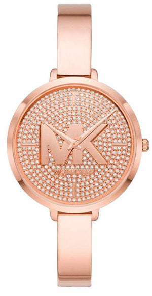 Michael Kors Charley Quartz Crystals Rose Gold Dial Rose Gold Steel Strap Watch For Women - MK4433