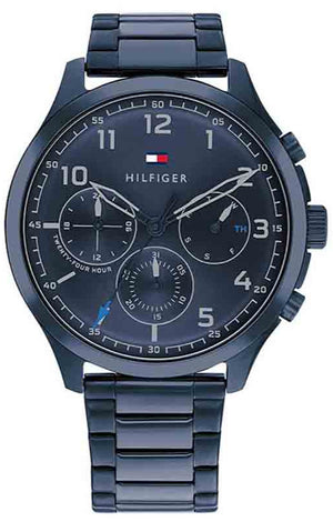 Tommy Hilfiger Asher Chronograph Blue Dial Blue Steel Strap Watch For Men - 1791853