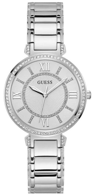 Guess Montage Quartz Silver Dial Silver Steel Strap Watch For Women - GW0588L2