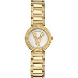 Versace Mini Virtus Quartz White Dial Gold Steel Strap Watch For Men - VET300221