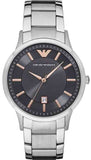 Emporio Armani Renato Quartz Black Dial Silver Steel Strap Watch For Men - AR11179