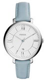 Fossil Jacqueline White Dial Light Blue Leather Strap Watch for Women - ES3821