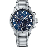 Tommy Hilfiger Trent Quartz Blue Dial Silver Steel Strap Watch for Men - 1791053