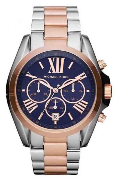 Michael Kors Bradshaw Blue Dial Two Tone Steel Strap Watch  display picture 1