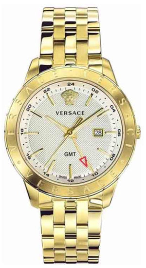 Versace Univers Quartz White Dial Gold Steel Strap Watch for Men - VEBK00518