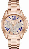 Michael Kors Bradshaw Chronograph Rose Gold Dial Rose Gold Steel Strap Watch For Women - MK6321