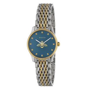 Gucci G Timeless Quartz Blue Dial Two Tone Steel Strap Watch For Women - YA1265029