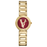 Versace Virtus Mini Quartz Red Dial Gold Steel Strap Watch For Women - VET300321