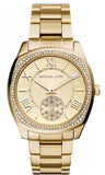Michael Kors Byrn Quartz Gold Dial Gold Steel Strap Watch For Women - MK6134