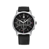 Tommy Hilfiger Kyle Quartz Black Dial Black Leather Strap Watch for Men - 1791630