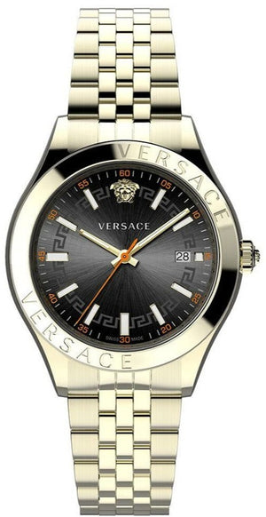Versace Quartz Black Dial Gold Steel Strap Watch For Men - VEVK01221