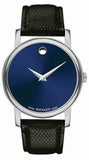 Movado Museum Blue Dial Black Leather Strap Watch For Women - 2100010