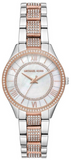 Michael Kors Lauryn Quartz Mother of Pearl White Dial Two Tone Steel Strap Watch For Women - MK4366