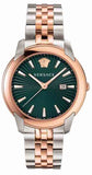 Versace V-Urban Green Dial Two Tone Steel Strap Watch for Men - VELQ00619