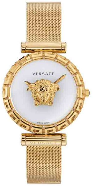 Versace Palazzo Empire Greca White Dial Gold Mesh Bracelet Watch for Women - VEDV00619