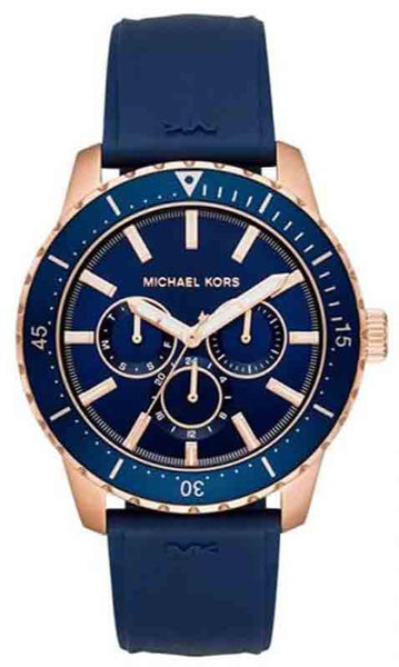 Michael Kors Cunningham Multifunction Blue Dial Blue Rubber Strap