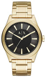 Armani Exchange Nico Analog Black Dial Gold Steel Strap Watch For Men - AX2328