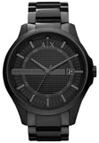 Armani Exchange Hampton Chronograph Black Dial Black Steel Strap Watch For Men - AX2104