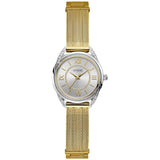 Guess Whisper Silver Dial Gold Mesh Bracelet Watch for Women - W1084L2