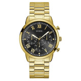 Guess Hendrix Multifunction Black Dial Gold Steel Strap Watch for Men - W1309G2