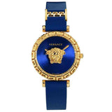 Versace Palazzo Empire Greca Quartz Blue Dial Blue Leather Strap Watch for Women - VEDV00219