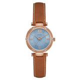 Guess Park Avenue Blue Dial Brown Leather Strap Watch for Women - W0838L2