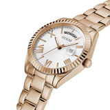 Guess Luna White Dial Rose Gold Steel Strap Watch for Women - GW0308L3