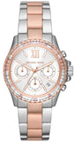 Michael Kors Everest Chronograph White Dial Two Tone Steel Strap Watch For Women - MK7214