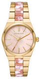 Michael Kors Channing Quartz Mother of Pearl Pink Dial Two Tone Steel Strap Watch For Women - MK6650