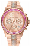 Michael Kors Everest Chronograph Rose Gold Dial Rose Gold Steel Strap Watch For Women - MK7211