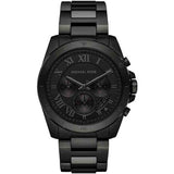 Michael Kors Brecken Chronograph Black Dial Black Steel Strap Watch For Men - MK8482