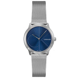 Calvin Klein Minimal Blue Dial Silver Mesh Bracelet Watch for Women - K3M2212N