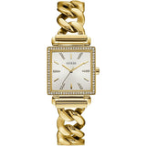 Guess Vanity Diamonds Silver Dial Gold Steel Strap Watch for Women - W1030L2