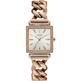 Guess Vanity Diamonds Silver Dial Gold Steel Strap Watch for Women - W1030L4