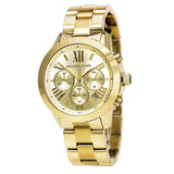 Michael Kors Bradshaw Chronograph Gold Dial Gold Steel Strap Watch For Women - MK5777