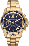 Michael Kors Everest Chronograph Blue Dial Gold Steel Strap Watch For Women - MK6971