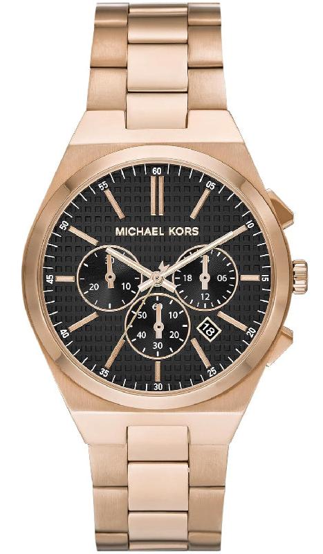 Michael kors black rose gold watch sale