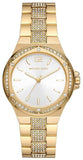 Michael Kors Lenox Three Hand Silver Dial Gold Steel Strap Watch For Women - MK7361