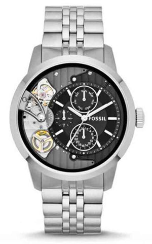 Fossil Townsman Multifunction Black Dial Silver Steel Strap Watch for Men - ME1135