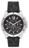 Michael Kors Brecken Chronograph Black Dial Black Leather Strap Watch For Men - MK8850