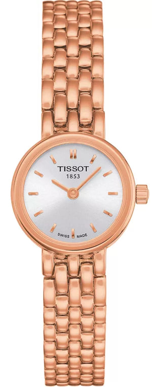 Tissot T Lady Lovely Silver Dial Rose Gold Steel Strap Watch For Women - T058.009.33.031.01