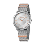 Calvin Klein Minimal Silver Dial Silver Mesh Strap Watch For Men - K3M521Y6