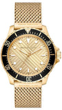 Michael Kors Everest Chronograph Gold Dial Gold Mesh Strap Watch For Men - MK9083