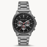 Michael Kors Sullivan Chronograph Black Dial Grey Steel Strap Watch For Men - MK8970